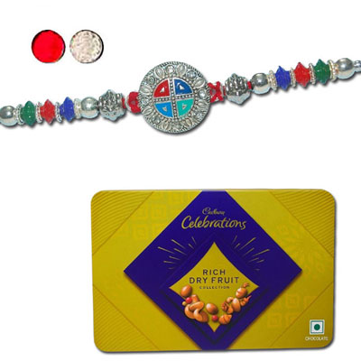 "Designer Fancy Rakhi - FR- 8210 A - Code 032 (2 RAKHIS) - Click here to View more details about this Product